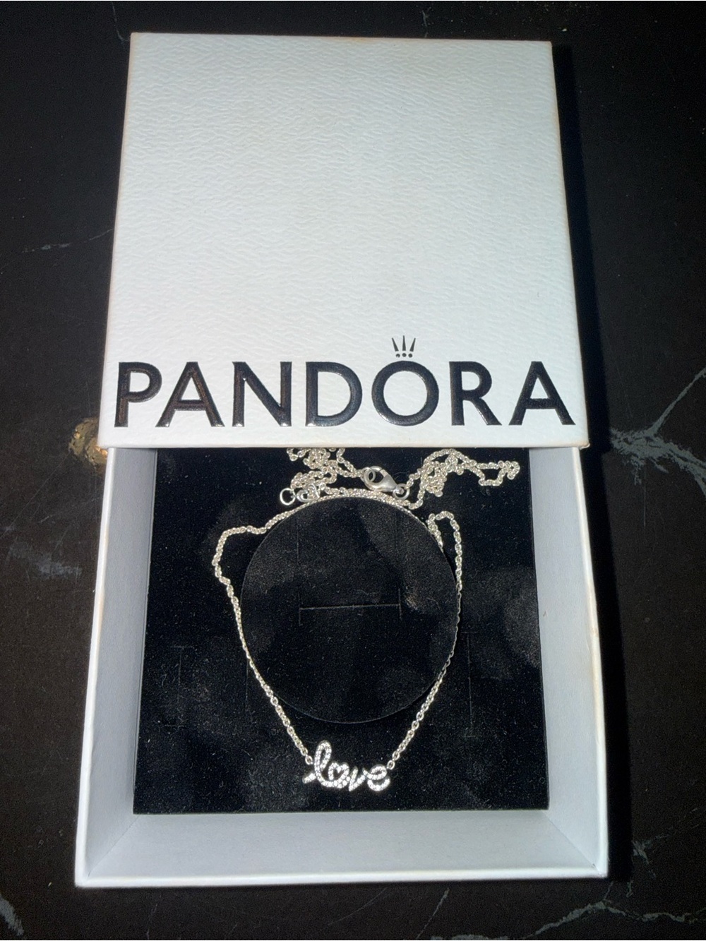Pandora Silver Love Script Necklace
